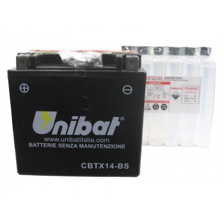 Аккумулятор для мотоцикла 12в UNIBAT YTX14-BS