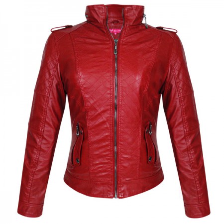 Куртка женская (Red), искусственная кожа