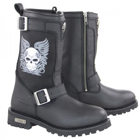 Мотоботы женские Tribal Skull Boots XELEMENT кожаные, черные