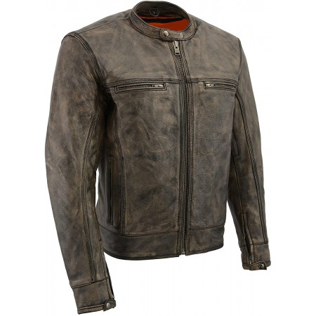 Куртка мужская Milwaukee Leather MLM1550 Beige Distressed