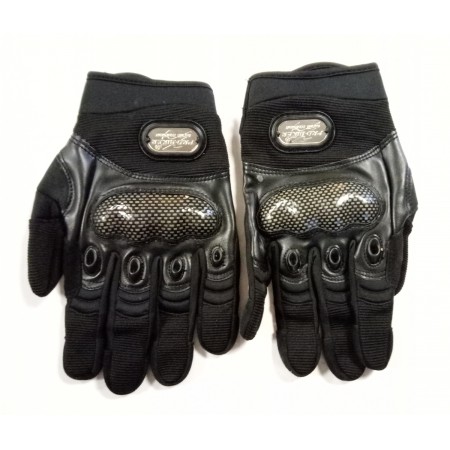 Мотоперчатки с защитой текстиль, кожаные вставки "PRO-BIKER" MCS-12, черные